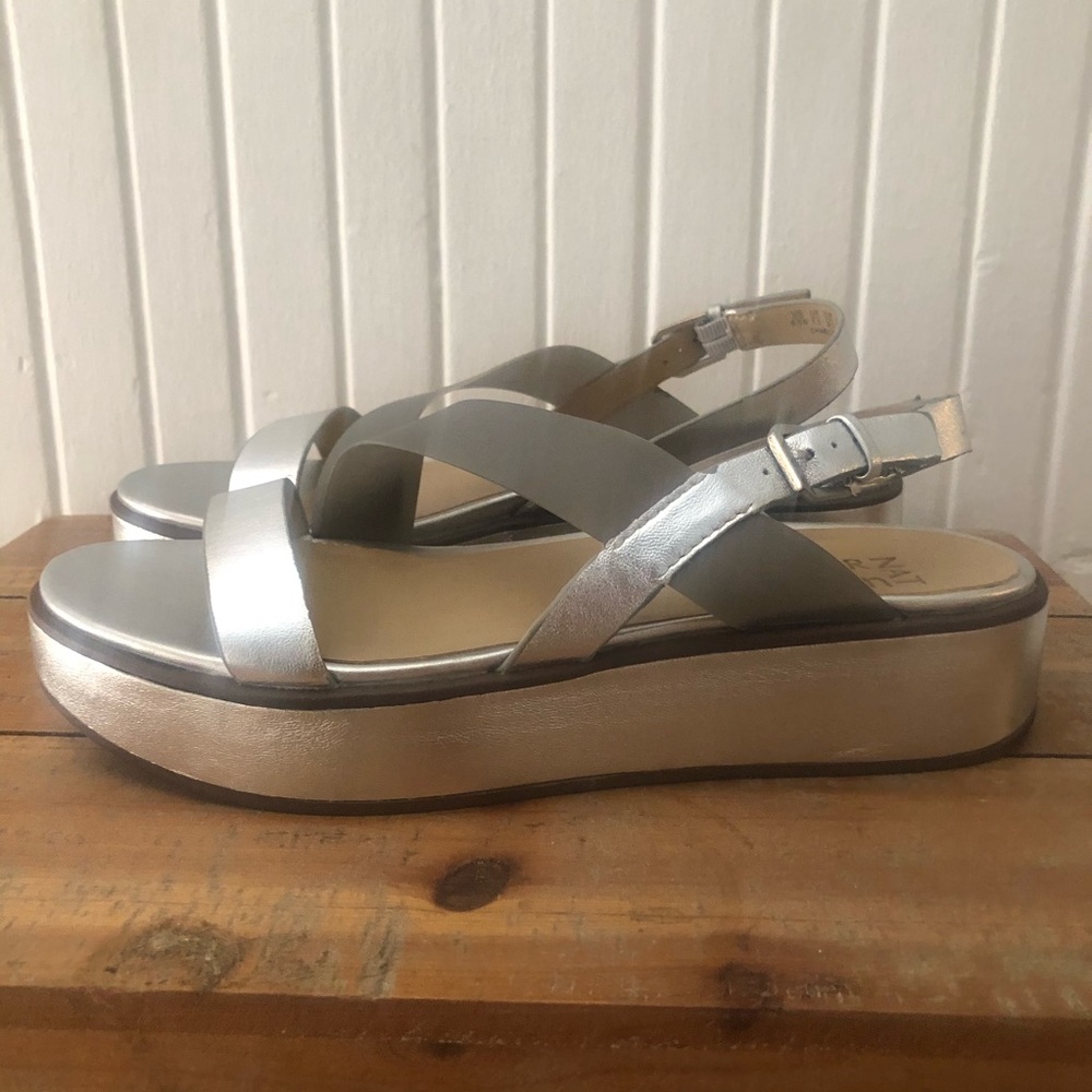 Naturalizer Metallic Silver Sandals
